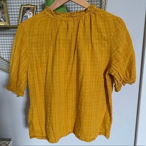 High Neck Mustard Blouse